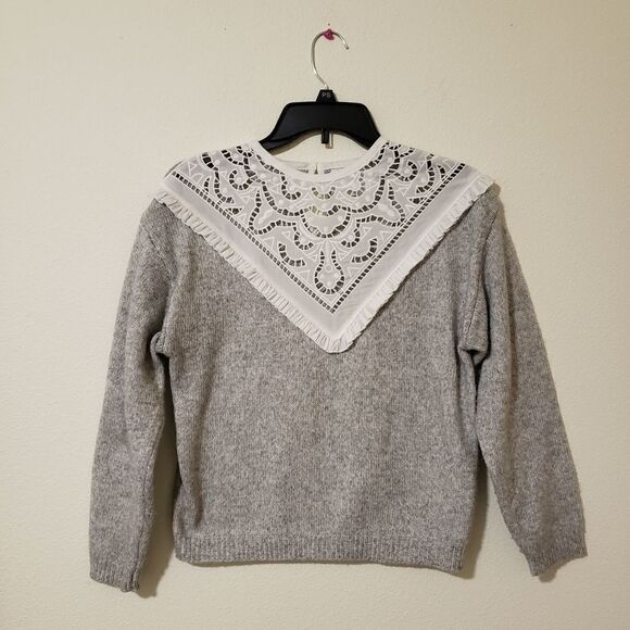 Zara Gray white Girl sweater - Picture 1 of 6